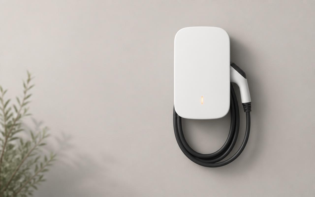 Illustration of a generic home EV charge point (Emporia Level 2 EV Charger home EV charger — 11.5kW (48A), J1772 connector)